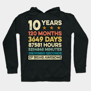 10th Birthday 10 Years Old 120 Months Hoodie